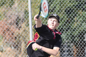 Rafter’s Zac O’Connor serves during the grand final.