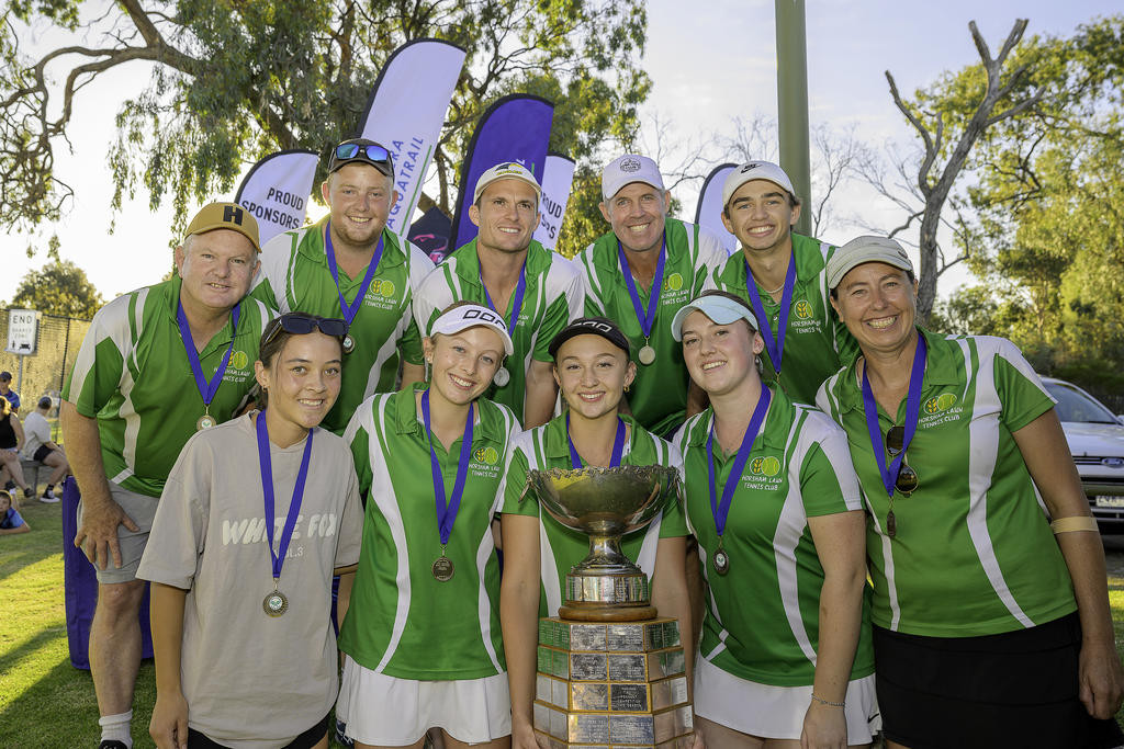 Pennant winners - (back) Andrew Doorman, Lachlan Punchard, Jae McGrath, Graeme Wood, Di&rsquo;Artagnan Walls, (front) Lydi Boyd, Ella Thompson, Tahlia Thompson, Gemma Walker and Cherie Wood. Photo: ROBIN WEBB
