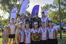 A grade premiers, (back) Naomi McConville, Brendan Martin, Gavin Kelm, Brendan Ward, Jake McIntyre, (front) Tegan Ward, Ayva Robertson, Courtney Clough, Zeena Kelm and Rebecca Pohlner.