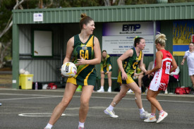 Olivia Beugelaar in action against Ararat at Dimboola Recreation Reserve last weekend.