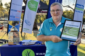 Herb Hallam, after receiving the life membership award at the presentation ceremony on March 22.