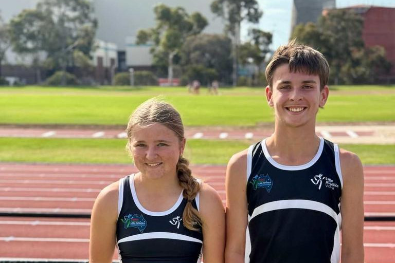Georgia Foster and Jett Hill will compete at the Australian Little Athletics Championships.