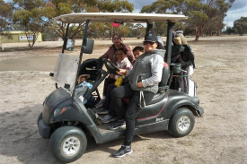 Juniors and mothers enjoying the course on Saturday.