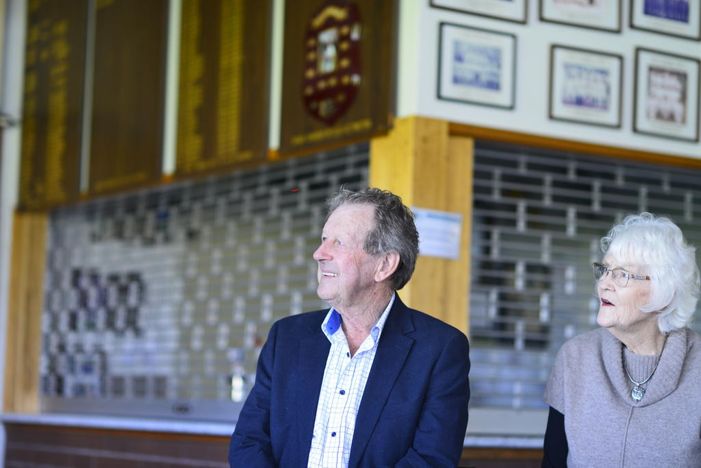 Wavell and Shirley Mc Pherson listen to the praise of sporting friends and family members.