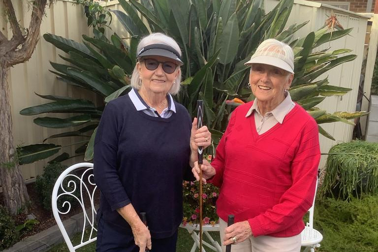 The wimmers of the Horsham Golf Club Golden Putter 4BBB Par for a third consecutive year are Carolyn McRae and Joan Williams.