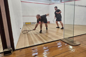 Conor Lawson (right) in action.