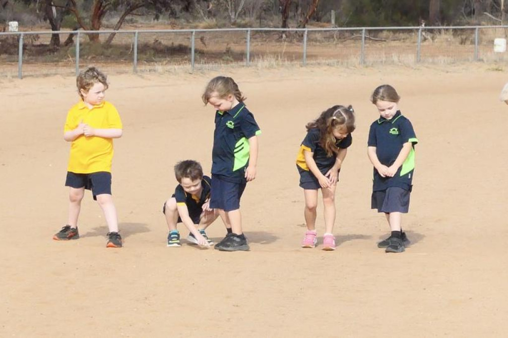 Grade prep and one students ready for a race.