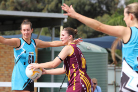 Leiah McKenzie looks downcourt during the A grade clash.