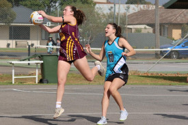 Nicola Clyne receives a pass.