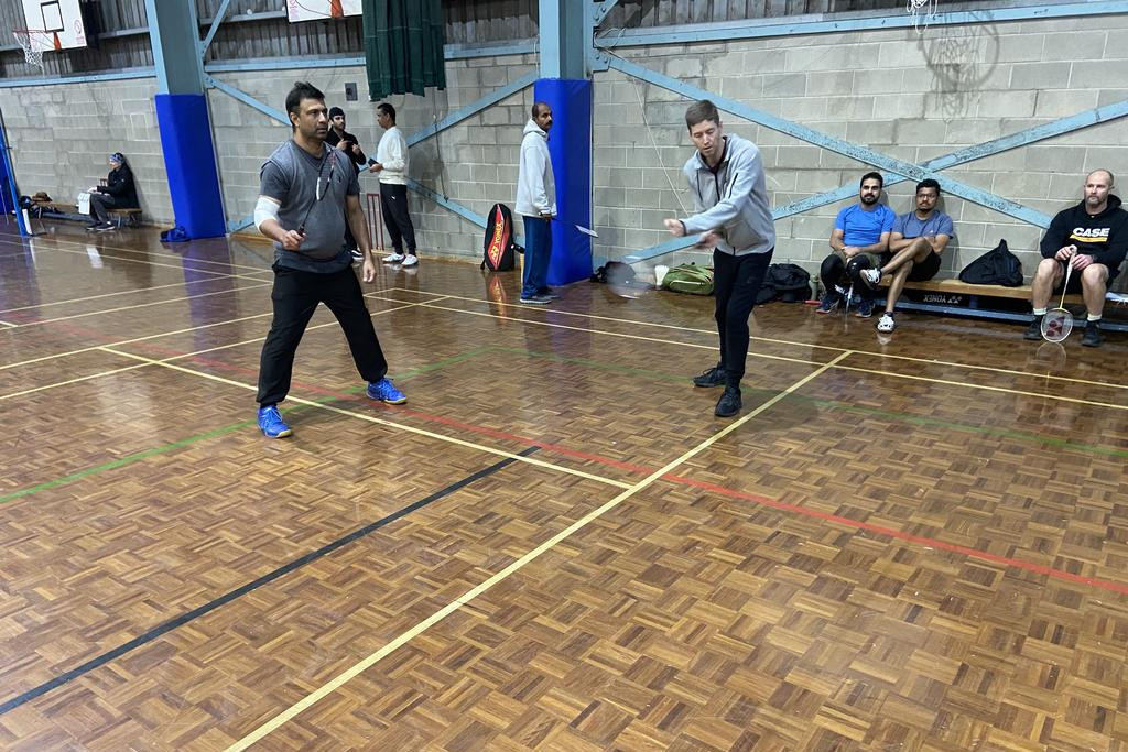 A Graders Sanjai Nair and Daniel Aitken in action.