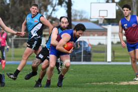 Josh Marshman lays a tackle.