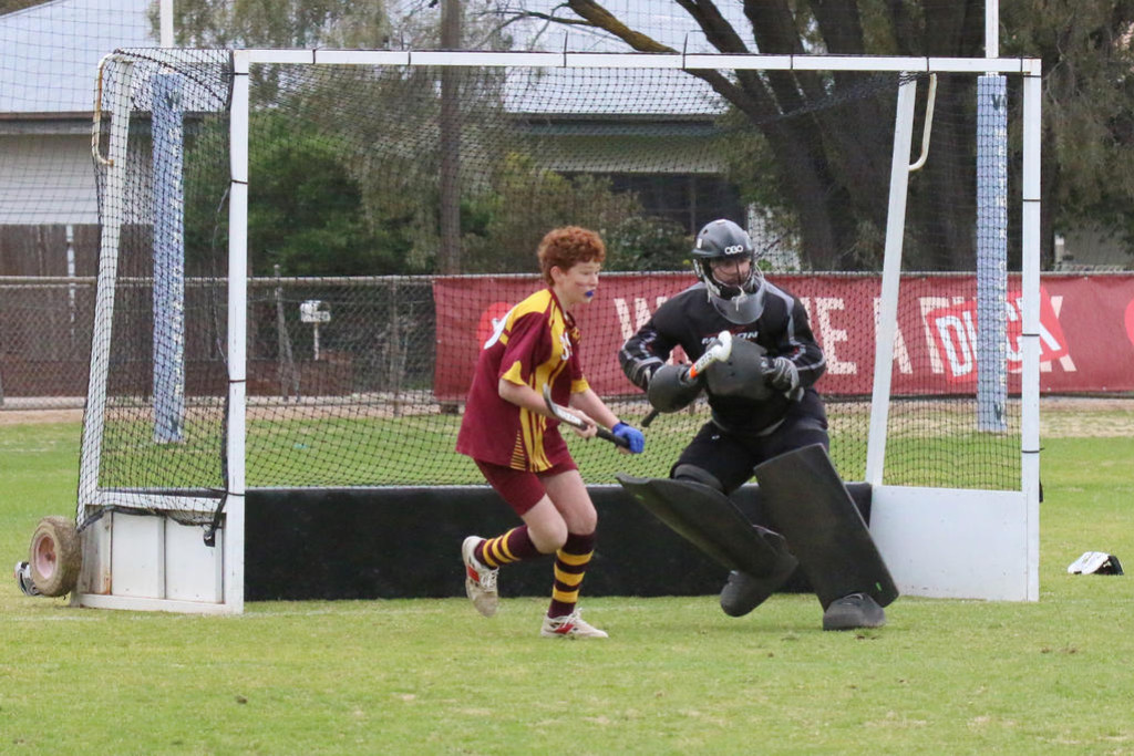 In a quest to prevent the Yanac Tigers securing their 10th consecutive premiership, Horsham Hurricanes' goalkeeper Lars Simmons (right) and his team are prepared to give their all in Saturday&rsquo;s Wimmera Hockey Association grand final.