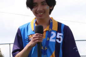 The under 16 best on ground medal went to Thar Shue Bee (Nhill Leopards).