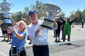 Seven-time Grand Slam doubles champ John Fitzgerald (right) is leading the charge as Tennis Victoria’s roadshow rolls into Horsham this Friday.