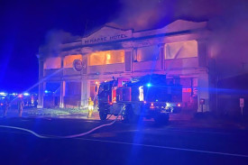 Firefighters on duty to control the blaze during the early hours on Thursday.