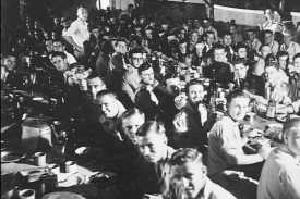 In the lead-up to departing Labuan, North Borneo, in November 1945, members of 1st Tactical Air Force Telecommunication Unit, RAAF, held a dinner to mark the end of their service in Borneo.