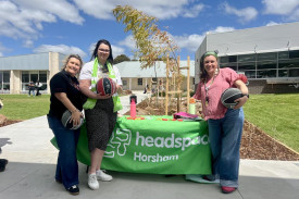 Headspace Uniting staff members Fiona Welsh, Cassandra Jeffery and Trina Gloury were also present at the school during the event.