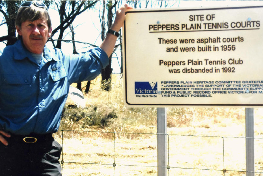 Former Peppers Plain Tennis Club president Alan Obst at the site of the former club. The club will hold a reunion at Horsham Sports and Community Club on October 18.