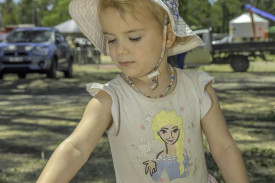 Ella Glastomburg from Natimuk having some fun.