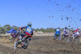 Riders on their first turn. Photo: ROBIN WEBB