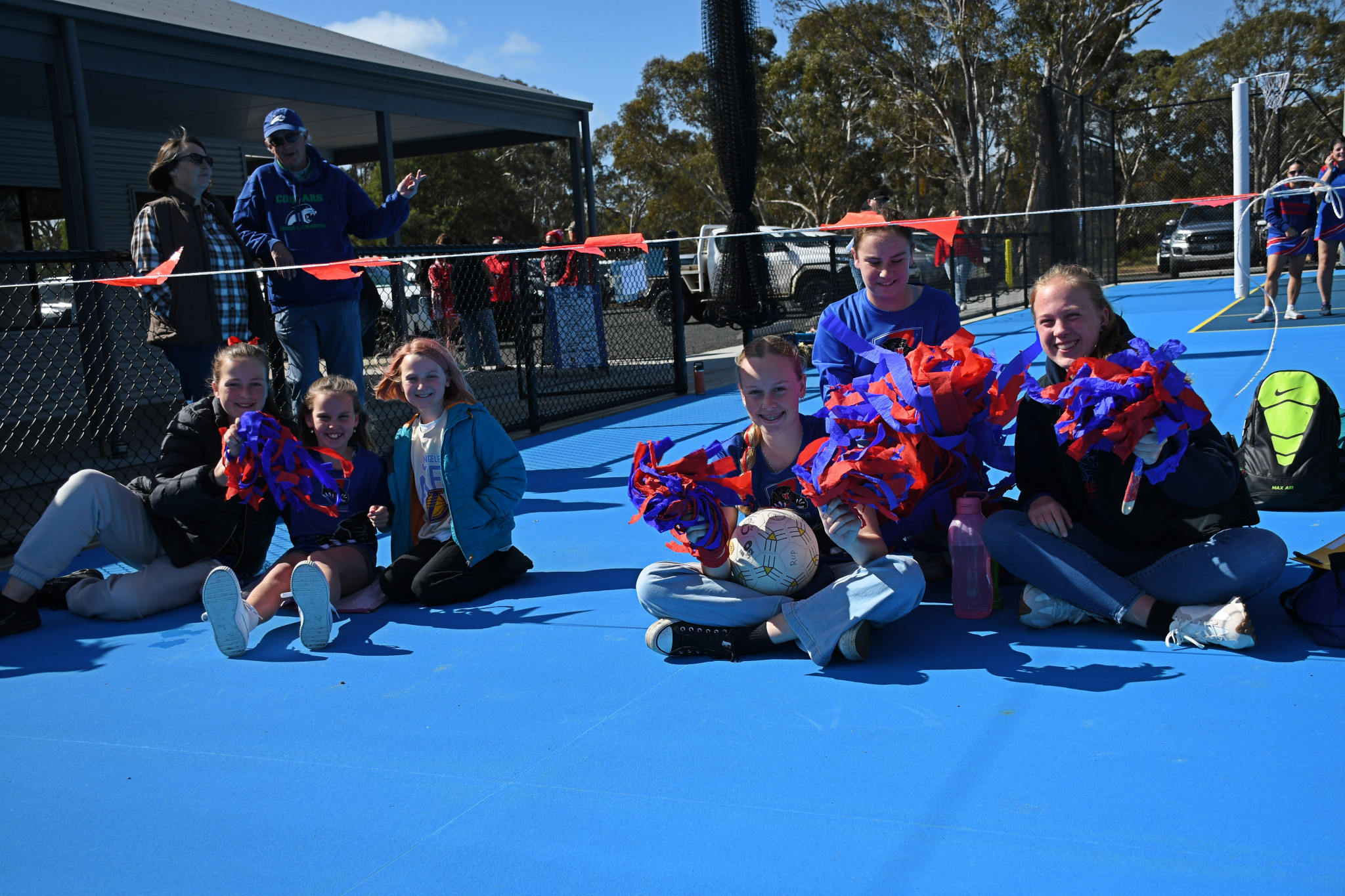Rupanyup fans showing their support for the A grade netball team.