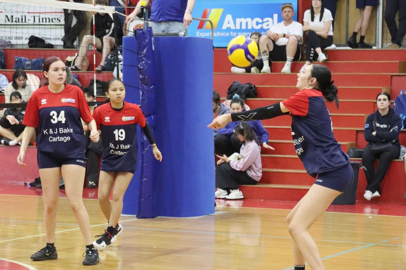 Murtoa College's Paige Hemley (in action at last year's junior country championships) will make her premier one debut for Phantoms in the Victorian Volleyball League tomorrow.