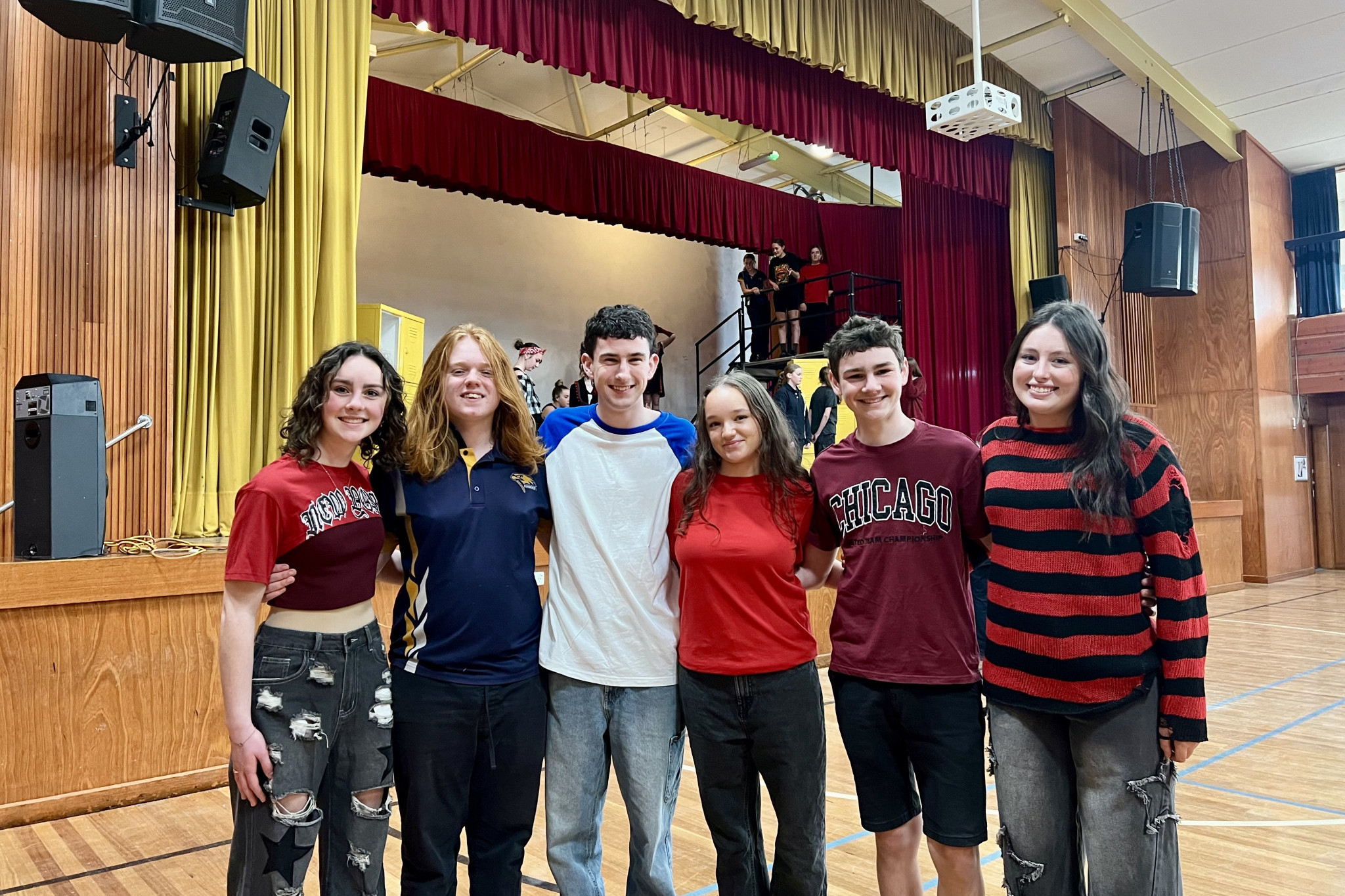 Main characters of the musical Annabelle Gregor, Orlan Hart, Henry Overman, Ella Lloyd, Isaac Gregor and Violet McGennisken.