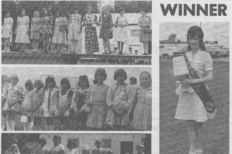 Pictured are entrants in the sections of Miss Show Girl, 1975, and winner of the senior section, Ardyn Smith (above). The other pictures show entrants in the various sections: TOP &mdash; Senior Miss Show Girl, CENTRE &mdash; Junior Miss Show Girl, and BOTTOM &mdash; Miss Tiny Tot.