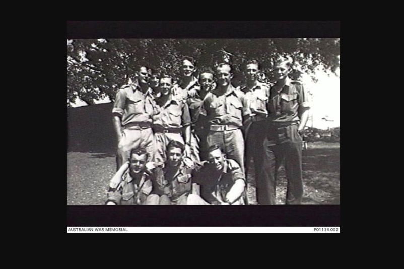 Communication personnel of Z Special Unit, Services Reconnaissance Department, on final leave during training at Fraser Commando School, Fraser Island, as part of S26 Training Group: (back) Private Haley, Private McInnes, Corporal Dart, Corporal Hywood, Corporal Wyllie, Private Kelm, Private Joy, (front) Private Norton, Sergeant MAL Collins, Private Fletcher.